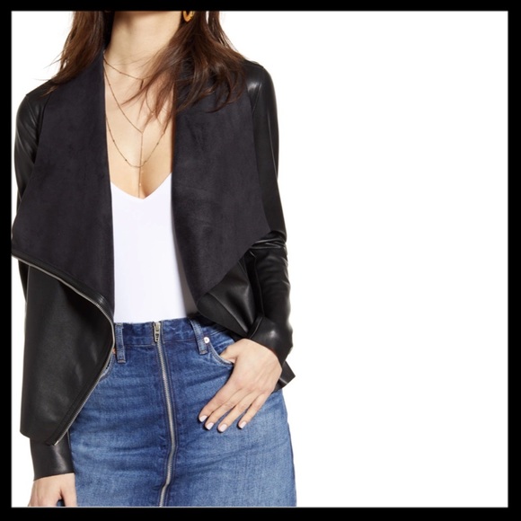 Blank NYC Jackets & Blazers - Blank NYC On To The Next Faux Leather Drape Jacket